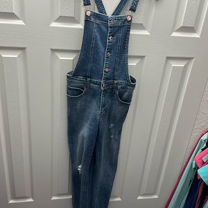 Guess Aviana Rose Gold Denim Overalls | Size 29